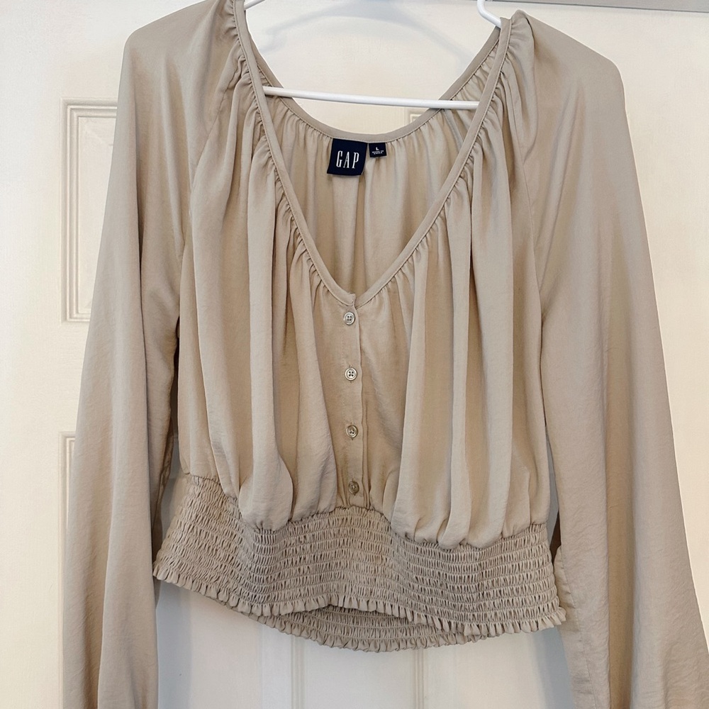 Button-Front Smocked Hem Top From Gap - image 2